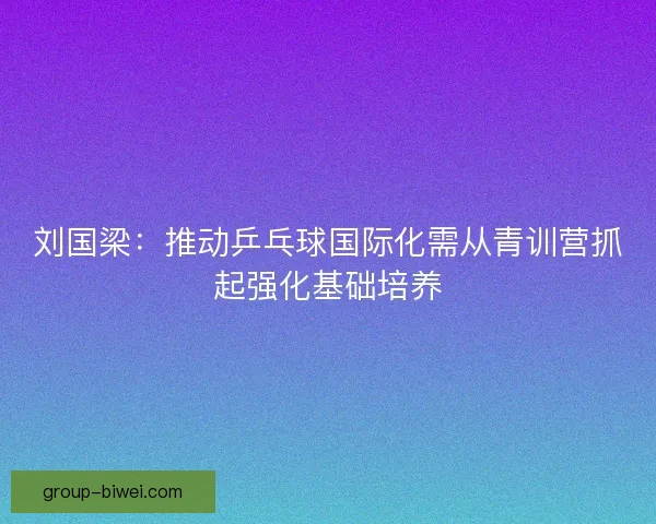 刘国梁：推动乒乓球国际化需从青训营抓起强化基础培养